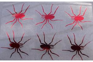 6 Buegelpailletten Spinnen spiegel rot